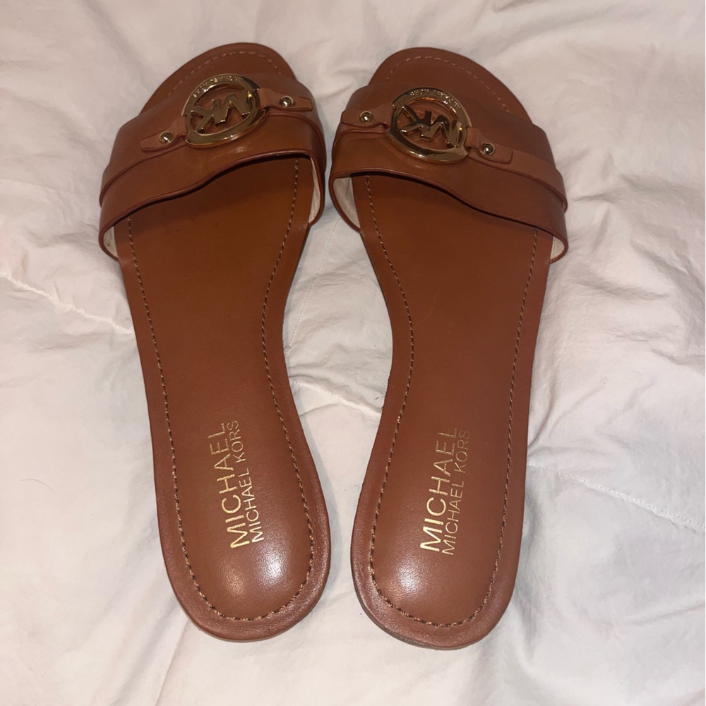 Michael Kors brown slides size 8 brand new